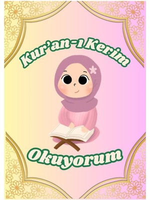 Hobi Reyon 48 Adet Öğrenci Başarı Tebrik Kartı 70X50 mm (Kur'an-I Kerim Okuyorum-Kız)