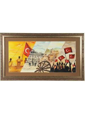 E38 El Işçiliği Kumaş Boyama Tablo 105 x 59 cm - 6088