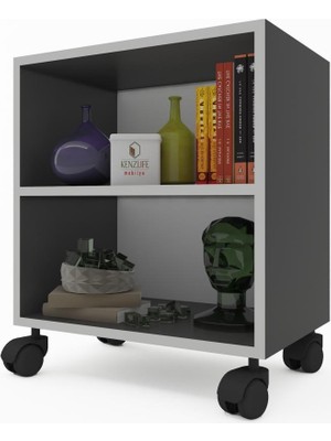 Kenzlife mutfak dolabı raziye 048*030*030 gri tekerlekli banyo evrak ofis ayakkabılık kiler