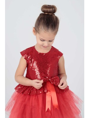 Ahenk Kids AHENGİM KIZ ÇOCUK ELBİSE KIZ ELBİSE PUL PAYETLİ AK2207