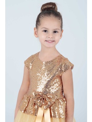 Ahenk Kids AHENGİM KIZ ÇOCUK ELBİSE KIZ ELBİSE PUL PAYETLİ AK2207