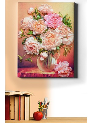 WebStyle Bir Demet Sakayık Renkli Sayılarla Boyama Seti Kasnaklı 40 x 50 cm