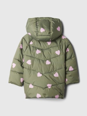 Kız Bebek Haki Cozy Puffer Şişme Mont