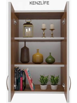 Kenzlife mutfak dolabı idil  090.060.32 cvz 2 raflı kapaklı  ofis banyo kiler evrak kitaplık