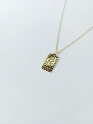 Ricco Jewellery 14 K Gold Kaplama 925 Ayar Gümüş Güneş Tarot Kolye