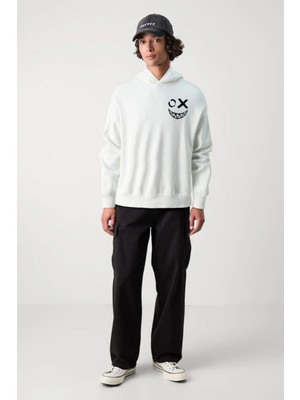 Baskılı Kapşonlu Sweatshirt FM1.106BÖ