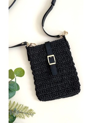 Telefon Çantası, Küçük Çapraz Askılı Çanta, Örgü Hasır Çanta, Yazlık Rafya Çanta, El Yapımı Çanta