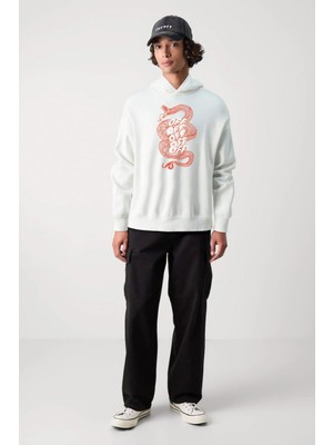 Baskılı Kapşonlu Sweatshirt FM1.11BÖ