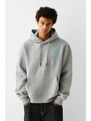 Baskılı Kapşonlu 3 Iplik Sweatshirt FM1.112GÖ