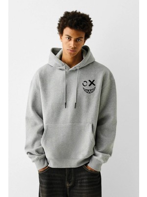 Baskılı Kapşonlu Sweatshirt FM1.106GÖ