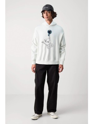 Baskılı Kapşonlu Sweatshirt FM1.110BÖ