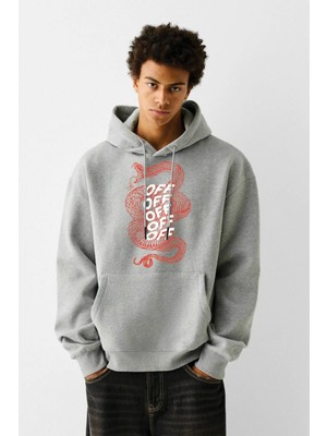 Baskılı Kapşonlu Sweatshirt FM1.11GÖ