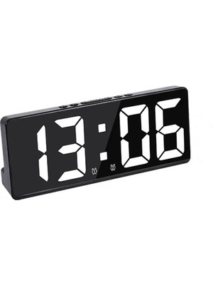 Monozone  Masa Saati Derece Alarm Takvim Pil(Dahil Değildir)+Şarjlı LED Işıklı Dijital Saat