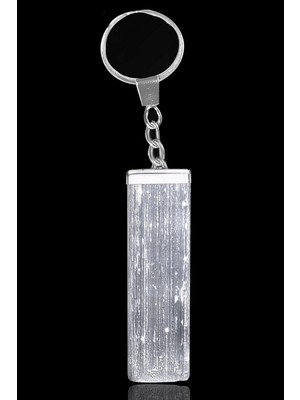 Erilsa Sertifikalı Ham Işlenmemiş Model Selenit Taşı Doğal Taş Anahtarlık