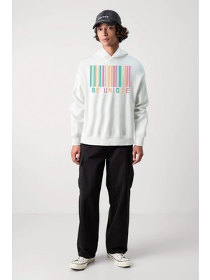 Baskılı Kapşonlu 3 Iplik Sweatshirt FM1.115BÖ