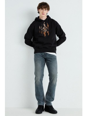 Baskılı Kapşonlu Sweatshirt FM1.107SÖ