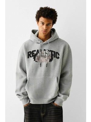 Baskılı Kapşonlu Sweatshirt FM1.104GÖ