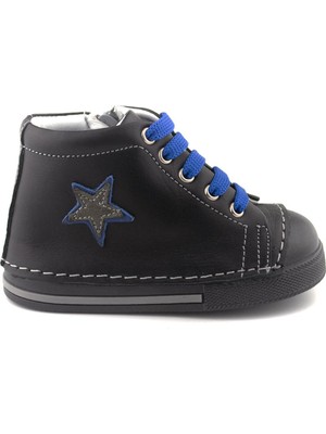 Hakiki Deri Siyah Saks Erkek Bebek Bot