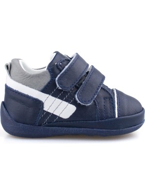 Hakiki Deri Lacivert Erkek Bebek Bot