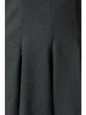 Ersefa Moda Stil Regular Bisiklet Yaka Mini Boy Skater Eteği Belden Açılan Poliviskon Dokuma Elbise