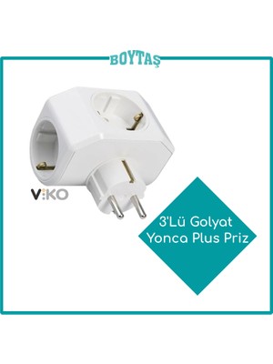 Viko 3'Lü Golyat Yonca Plus Priz(Topraklı)