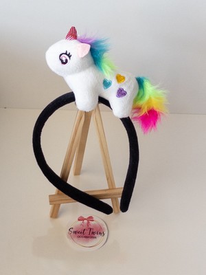 Sweet Twins Accessories Renkli Unicorn  Çocuk Tacı Peluş Çocuk Taç