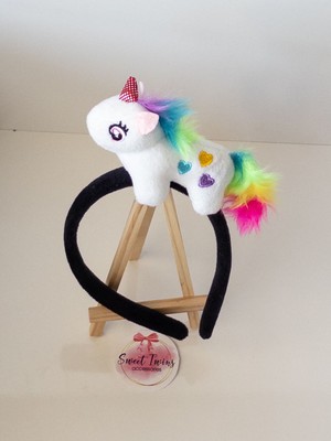 Sweet Twins Accessories Renkli Unicorn  Çocuk Tacı Peluş Çocuk Taç