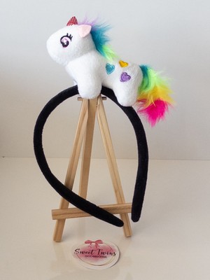 Sweet Twins Accessories Renkli Unicorn  Çocuk Tacı Peluş Çocuk Taç