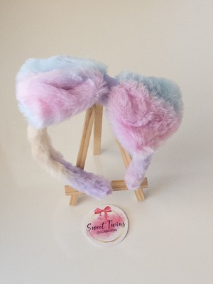 Sweet Twins Accessories Peluş Fiyonk Çocuk Tacı Renkli  Çocuk Taç