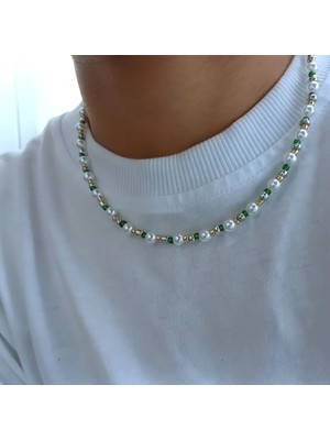 Lovisa Accessories El Emeği Erkek Inci Kolye, Renkli Boncuk Erkekler Için Kolye, Choker Bohem Tarz Erkek Kolyesi