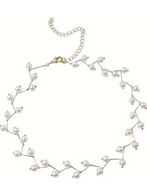 Lovisa Accessories El Emeği Inci Kolye, Choker Inci Boncuk Kolye