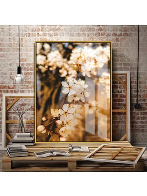 Harikabirev Harikabirev|soft Renk Sevilen Çiçek Tablosu 01 |çerçeveli Temperli Cam Tablo Tekli Dikey