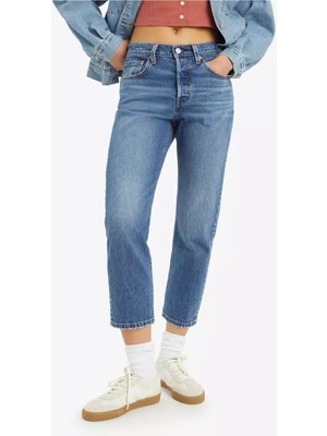 Levi's 501 Kadın Pamuklu Regular Fit Cropped Jeans Kot Pantolon A7739-0015