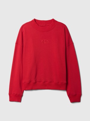 Kadın Kırmızı Gap Logo Vintage Soft Balıkçı Yaka Fleece Sweatshirt