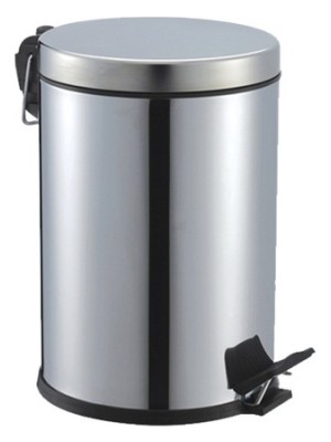 Gold Bazaar Pedallı 5lt Krom Metal Çöp Kovası (4764)
