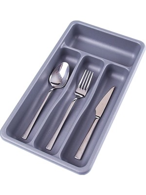 Gri - 4 Bölmeli Çekmece Içi Kaşıklık (4764)