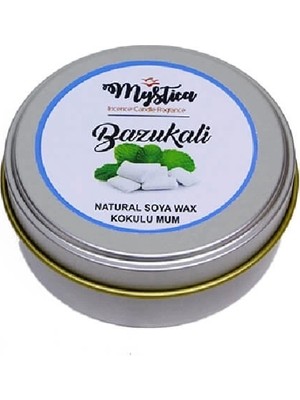 Soya Wax Mum Kokulu Tenekede Bazukalı (Sakız)