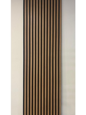 Özel Kompozit Mdf / Neme Dayanıklı Akustik Duvar Paneli / 60X280 / Koyu Teak /10 mm Keçe /10 mm Çıta