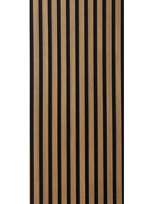 Özel Kompozit Mdf / Neme Dayanıklı Akustik Duvar Paneli / 60X280 / Koyu Teak /10 mm Keçe /10 mm Çıta