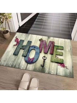 Desen Karışımı Ahşap Görünümlü Home Kapıönü Paspası