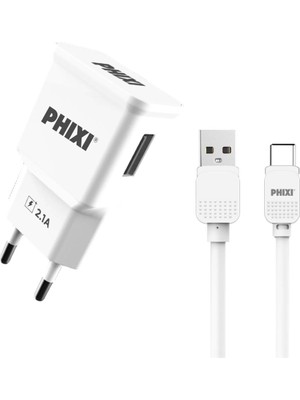 PCH201T Basic 2.1A Type-C USB Kablolu Şarj Cihazı