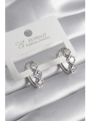 Clariss Pirinç Gold Renk Zirkon Taşlı Kalp Detay Kadın Küpe