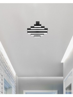 Hegza Lighting Parrilla (Siyah Kasa, Beyaz Işık) Ledli Modern Plafonyer LED Avize Salon Mutfak Oturma Odası