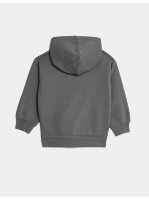 Ekskavatör Desenli Fermuarlı Sweatshirt (2-8 Yaş)