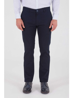 Yazı Klasik Fit Likralı Erkek Kanvas PANTOLON-7076