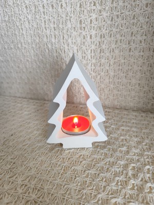 Keşfetmelisin Yılbaşı Ağacı Figürlü Dekoratif Mumluk Tealight 2