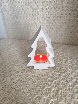 Keşfetmelisin Yılbaşı Ağacı Figürlü Dekoratif Mumluk Tealight 2