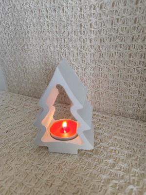 Keşfetmelisin Yılbaşı Ağacı Figürlü Dekoratif Mumluk Tealight 2