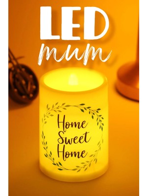 BK Commerce LED Mum 3lü Çelenk Bardak Tipi Pilli Dumansız Alevli Dekoratif Yapay Mum 10 cm