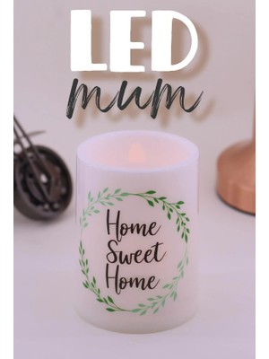 BK Commerce LED Mum 3lü Çelenk Bardak Tipi Pilli Dumansız Alevli Dekoratif Yapay Mum 10 cm